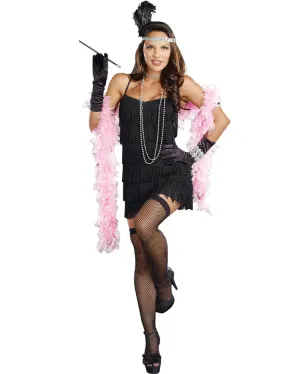 20s Black Flapper Womens Dress
