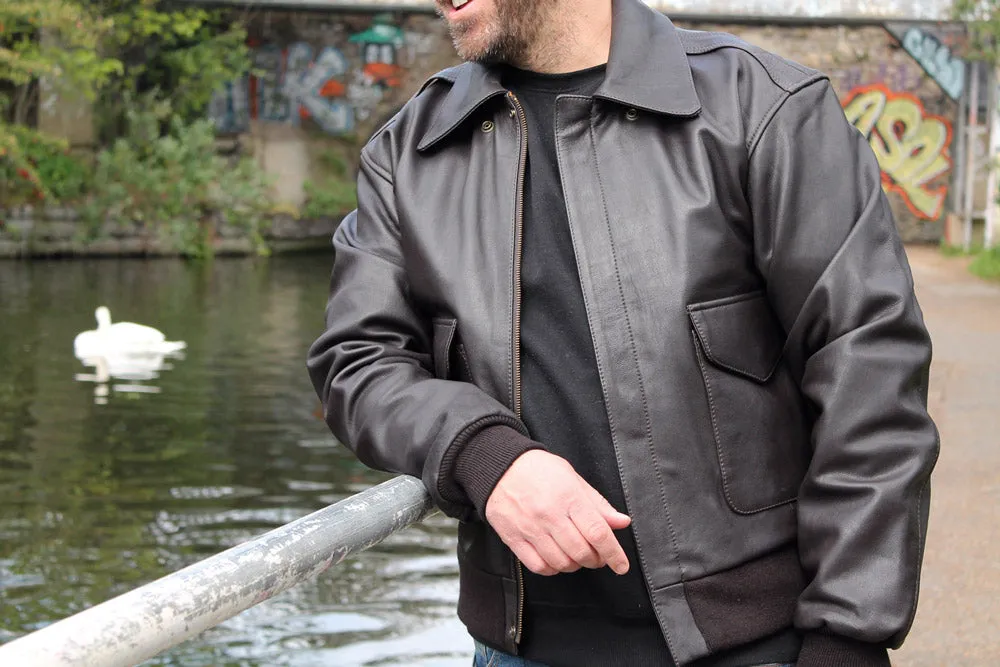 A2 USAAF LEATHER JACKET WITH SIDE POCKETS Silvermans