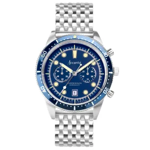 Accurist Dive Chronograph Mens Bracelet Watch Blue Dial 72004