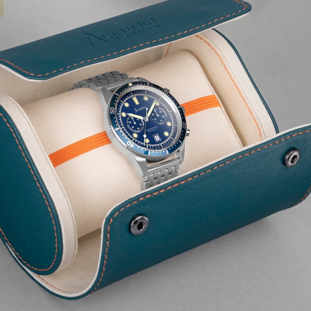 Accurist Dive Chronograph Mens Bracelet Watch Blue Dial 72004