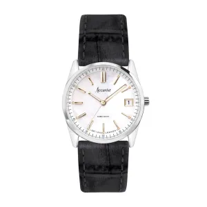 Accurist Everyday Ladies Watch Black Leather Strap 74004X