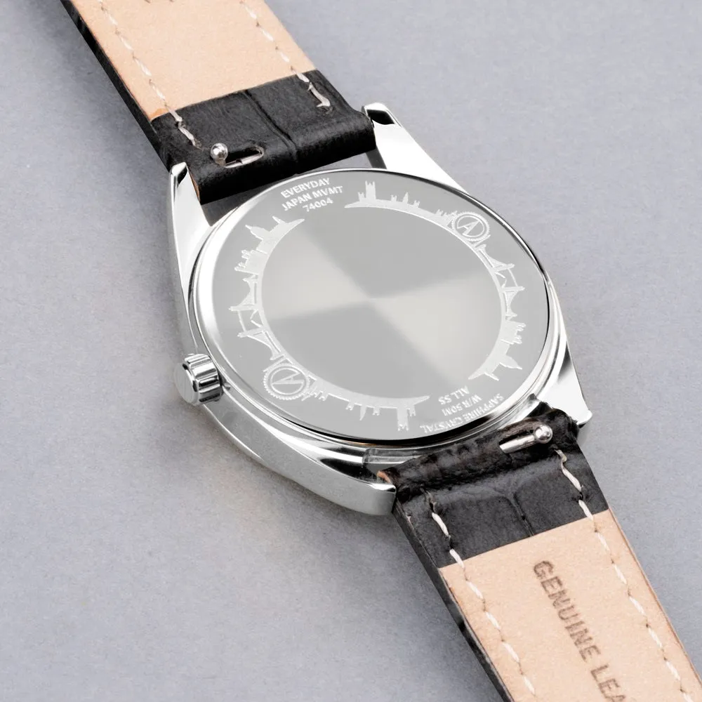 Accurist Everyday Ladies Watch Black Leather Strap 74004X