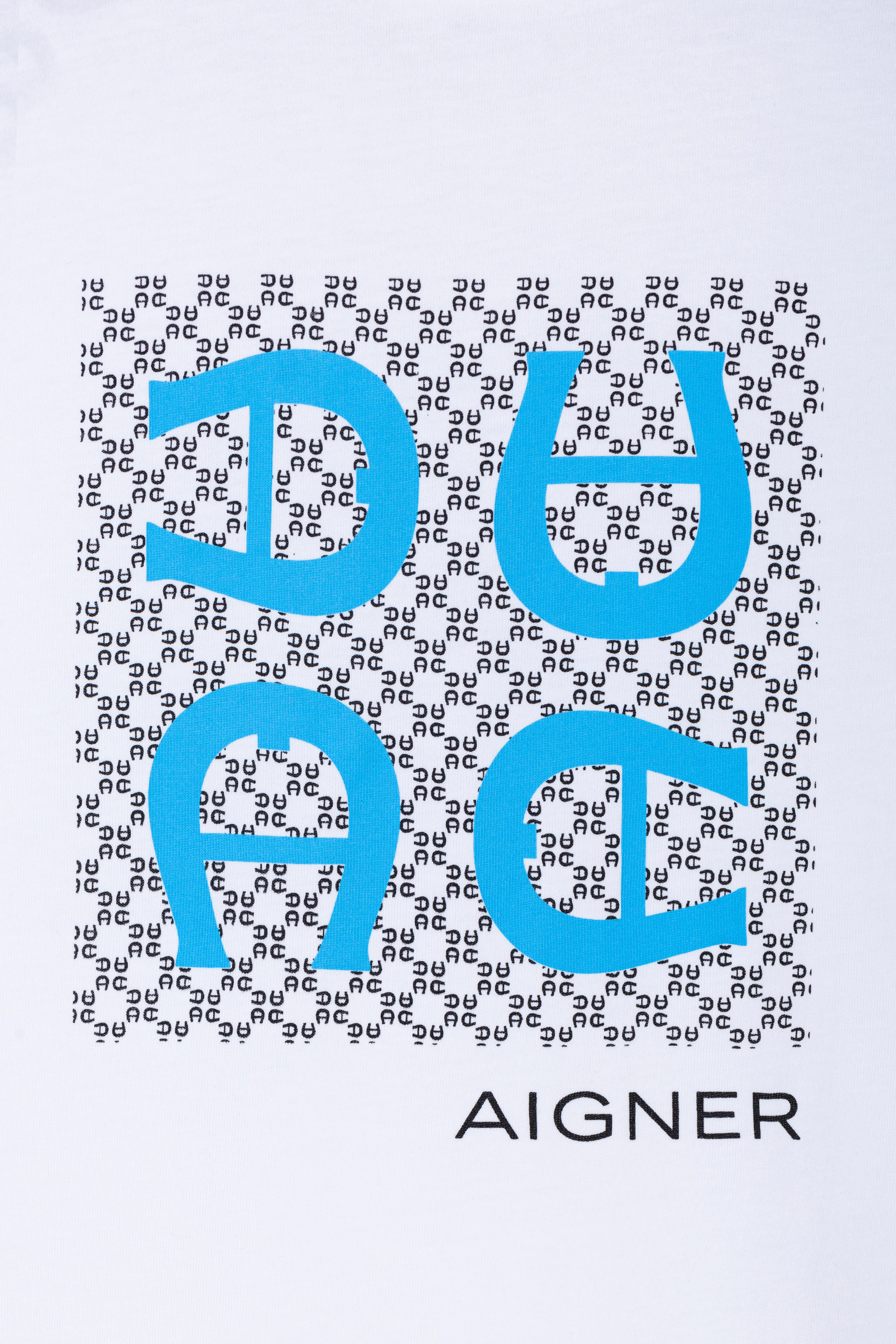 Aigner Kids Boy's White With Blue Logo T-shirt