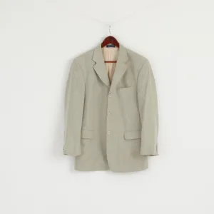 Berto Lucci Men 48 Blazer Grey Single Breasted Shoulder Pads Milano Jacket