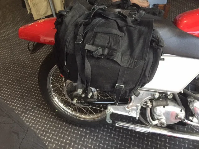 BLACK CANVAS MOTORCYCLE PANNIERS GRADE 1 Silvermans