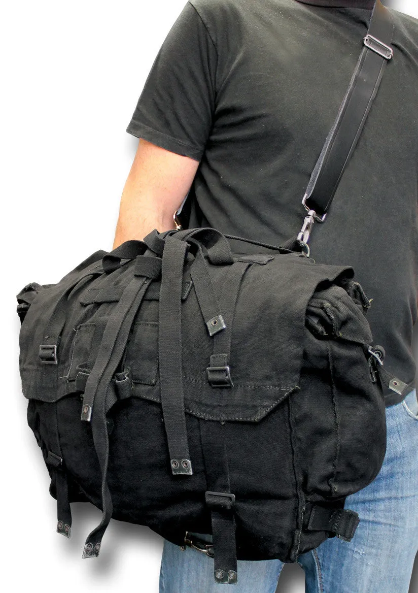 BLACK CANVAS MOTORCYCLE PANNIERS GRADE 1 Silvermans