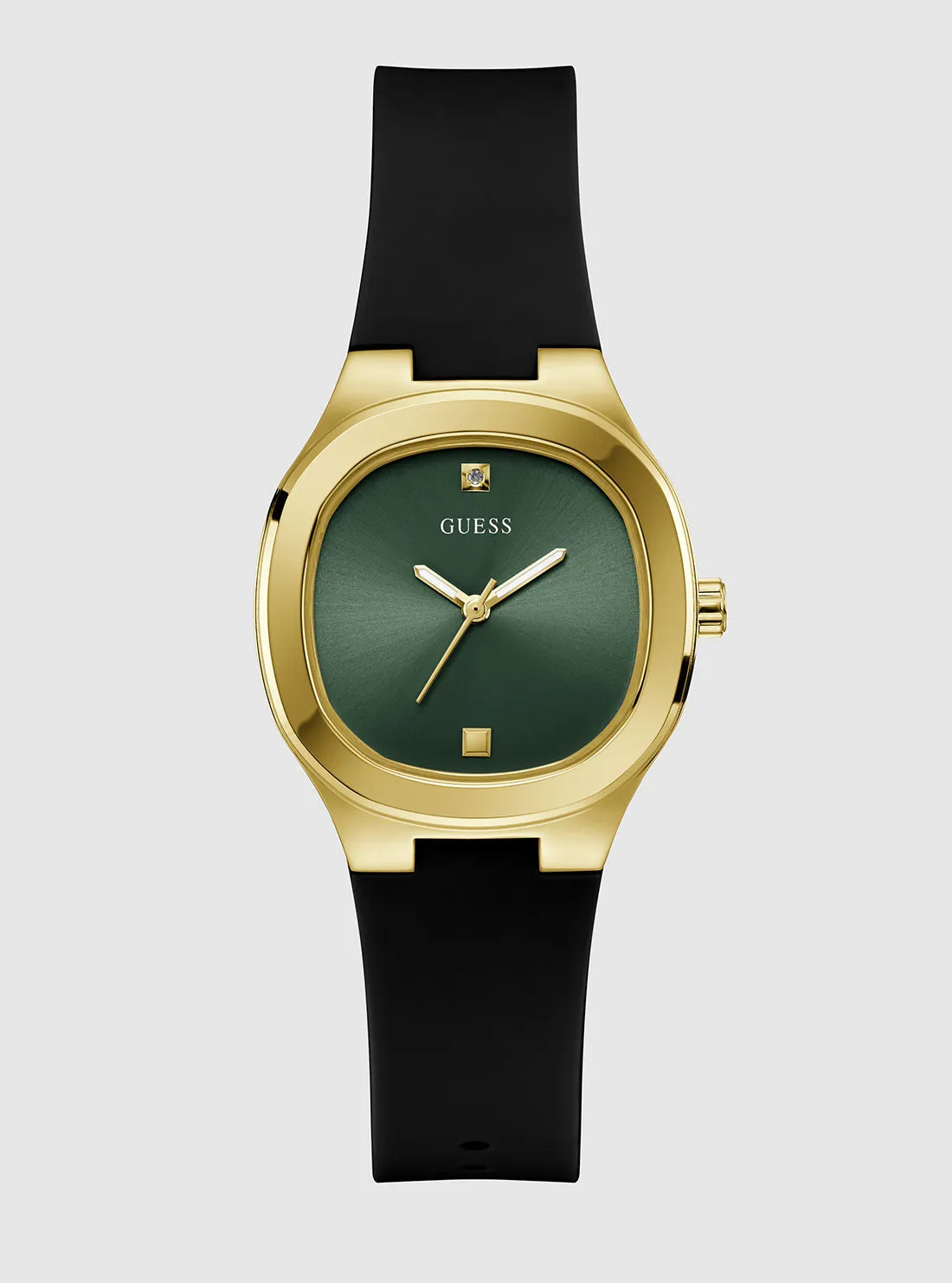 Black Eve Green Silicone Watch Guess