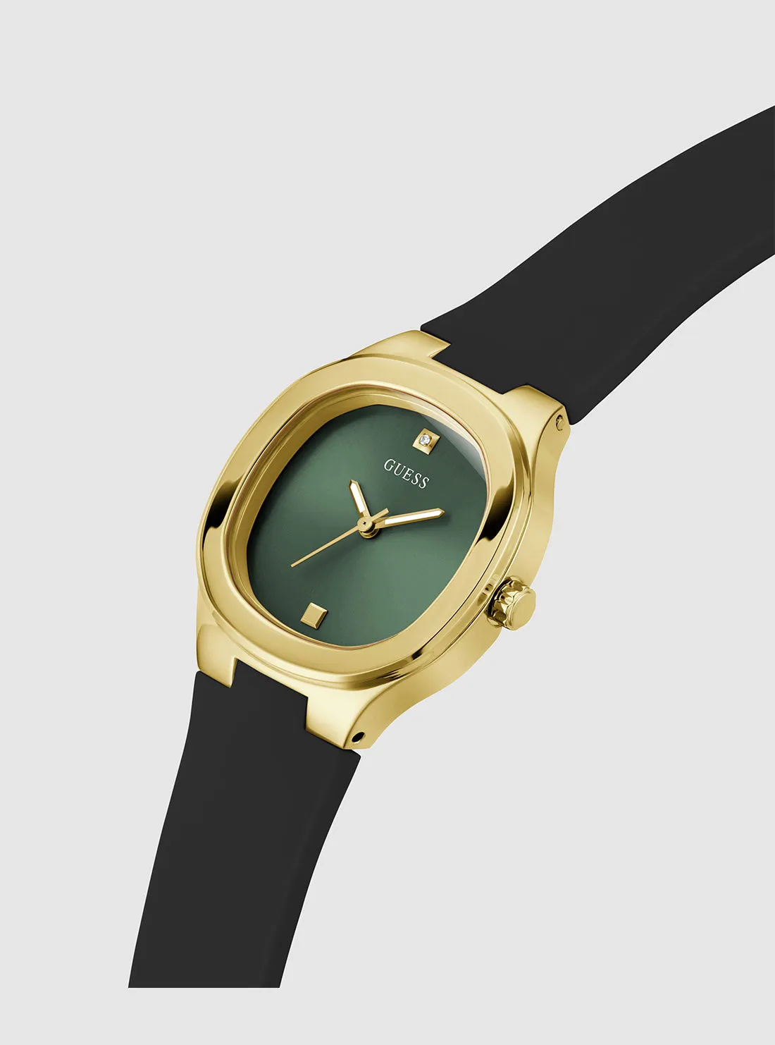 Black Eve Green Silicone Watch Guess
