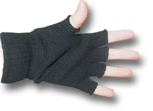 BLACK FINGERLESS MITTS Silvermans