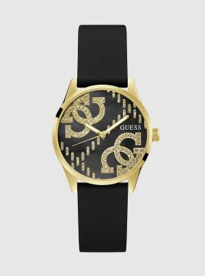 Black G Stitch Silicone Watch Guess