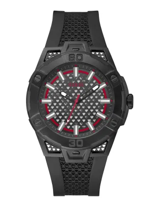 Black Network Silicone Watch Guess