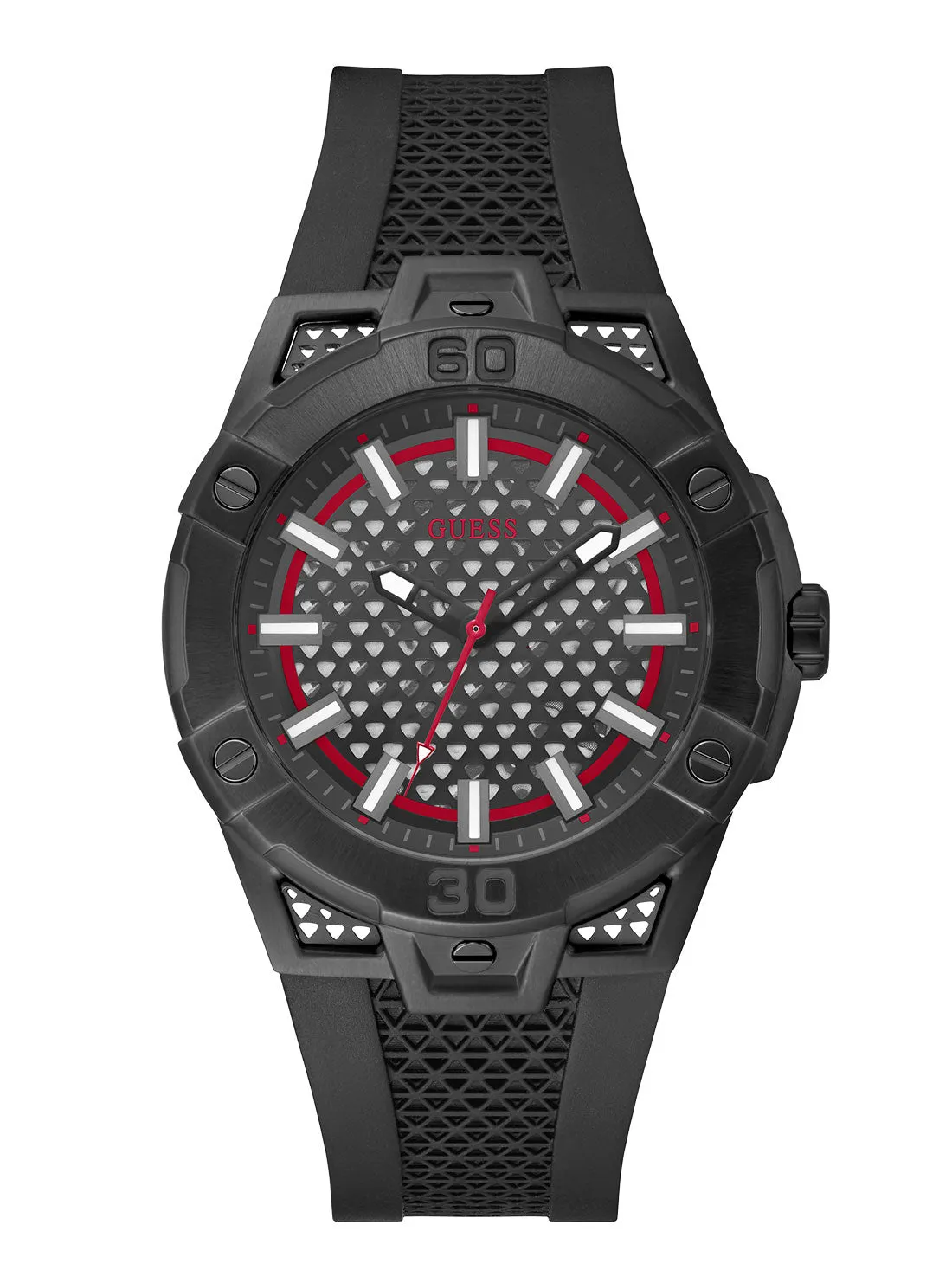 Black Network Silicone Watch Guess