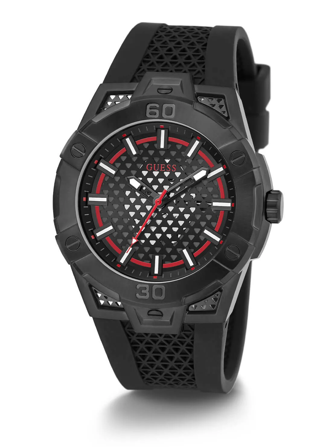 Black Network Silicone Watch Guess