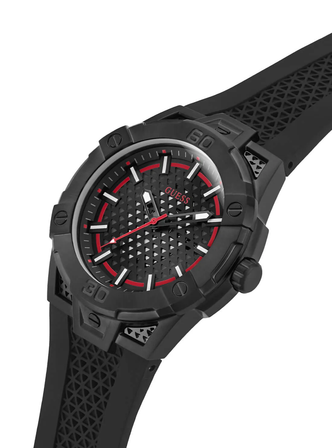 Black Network Silicone Watch Guess