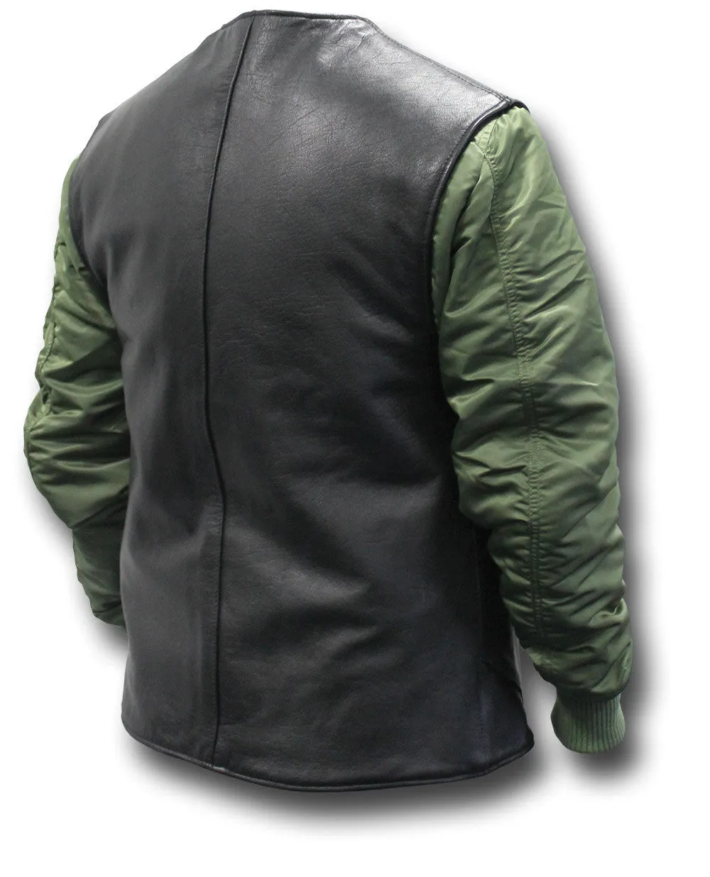 BLACK WWII COPY LEATHER JERKIN Silvermans