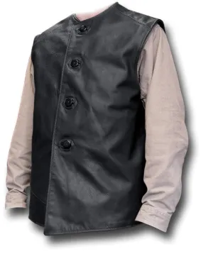 BLACK WWII COPY LEATHER JERKIN Silvermans