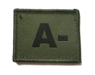 BLOOD GROUP PATCH/BADGE Silvermans