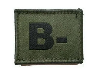 BLOOD GROUP PATCH/BADGE Silvermans
