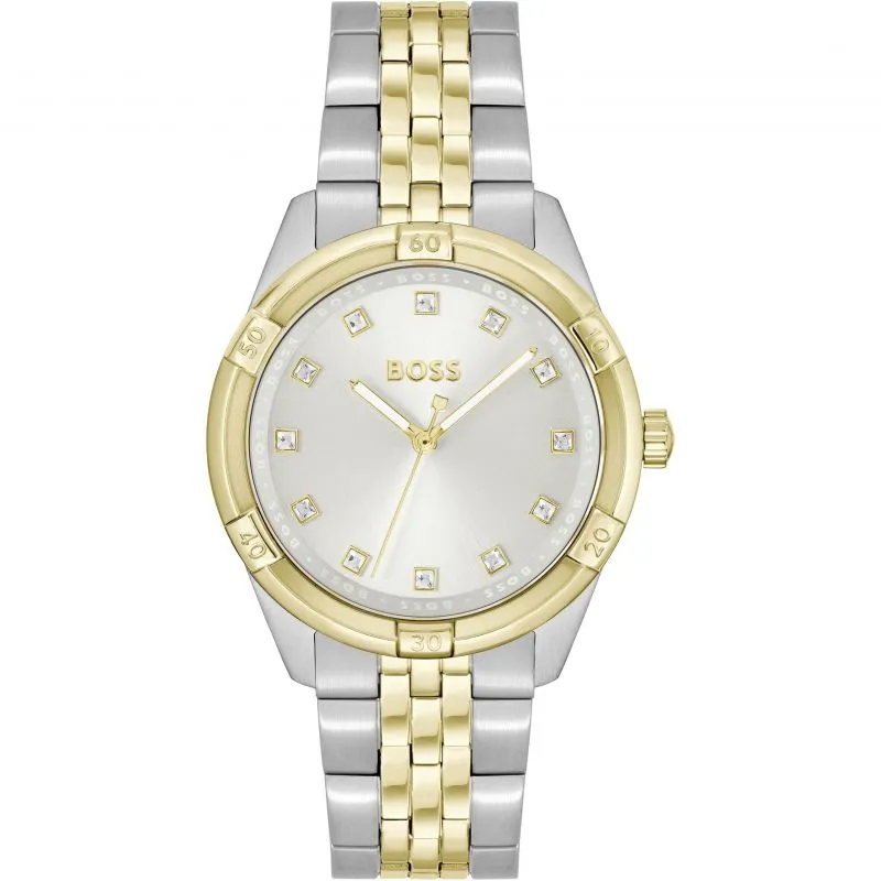 Boss Watches Ladies Two Tone Crystal Set Watch 1502700