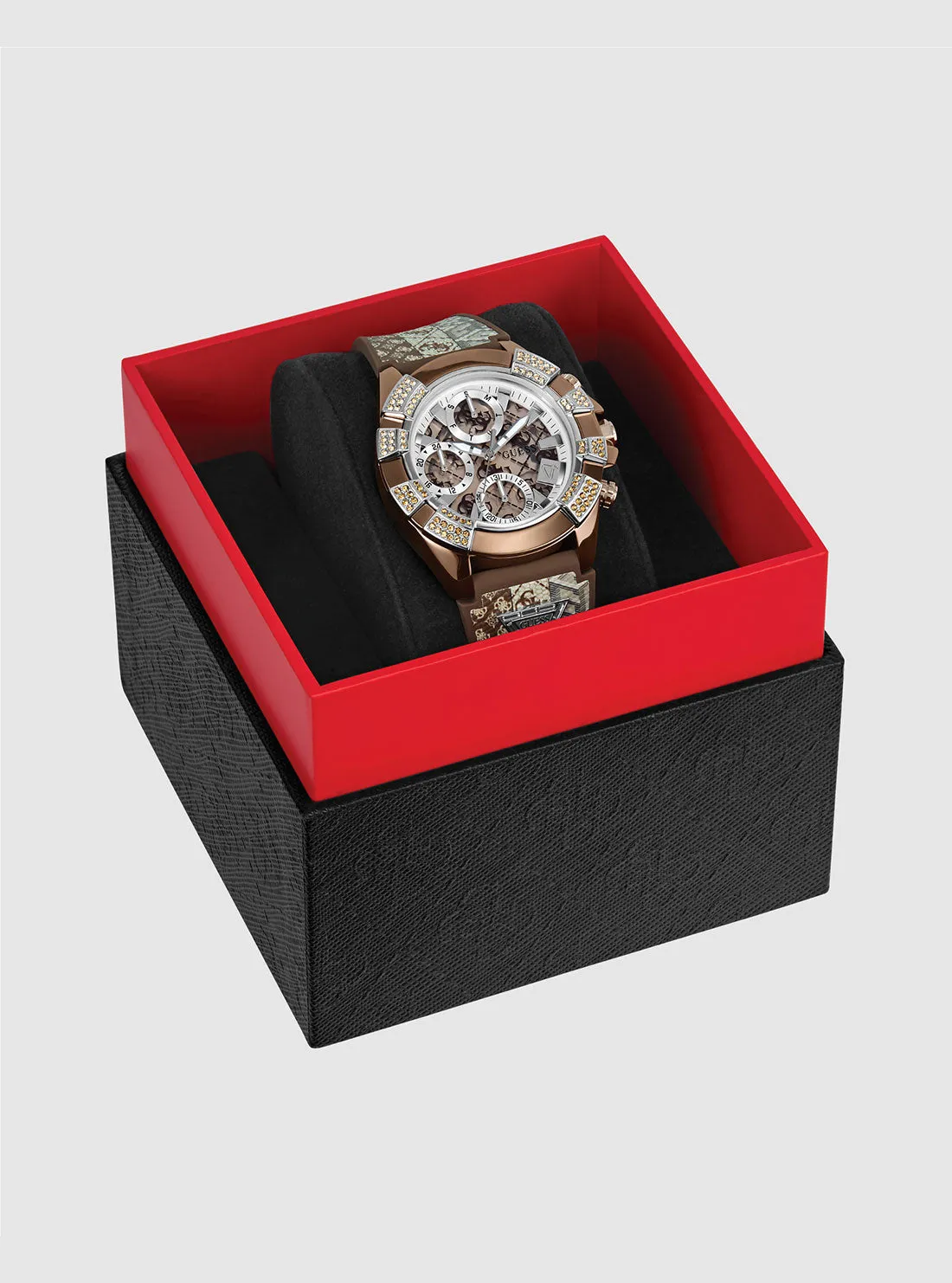 Brown Iconic 40th Silicone Watch Guess