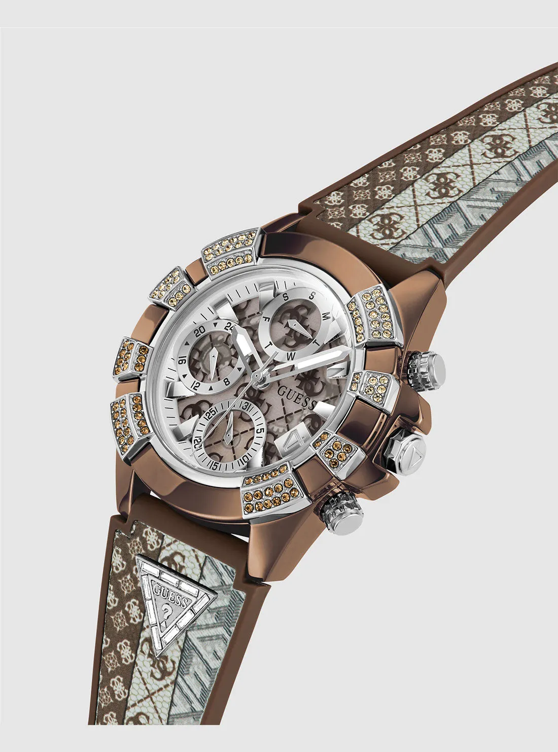 Brown Iconic 40th Silicone Watch Guess