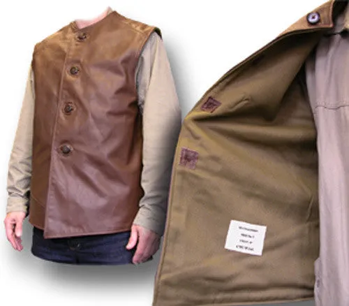 BROWN WWII COPY LEATHER JERKIN Silvermans