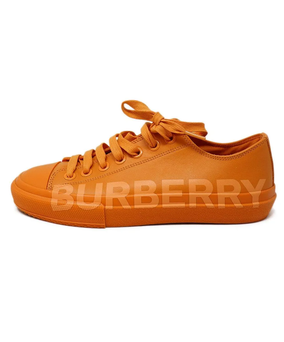 Burberry Orange Leather Sneakers sz 9