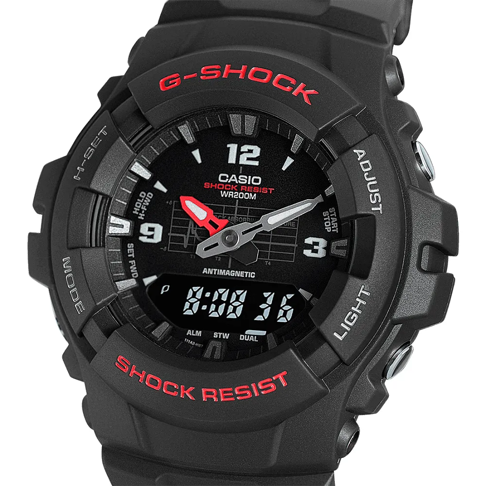 Casio G Shock Watch Classic Antimagnetic Digital Mens G-100-1BVMUR