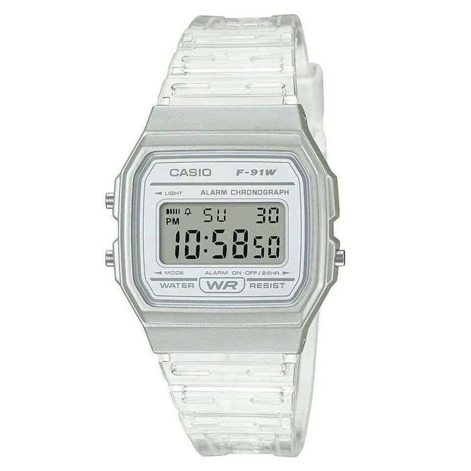 Casio Retro Collection Digital Clear Watch F-91WS-7EF