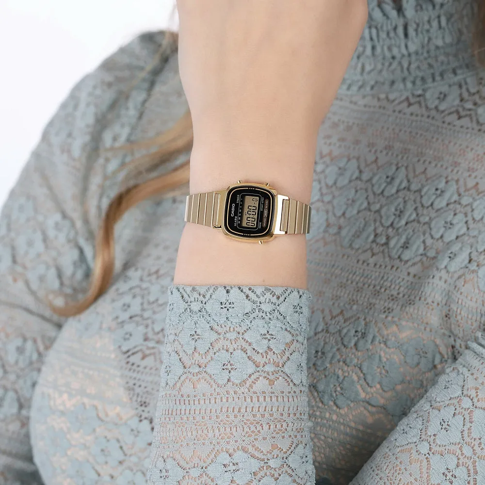 Casio Vintage Collection Gold Plated Digital Ladies Watch LA670WEGA-1EF