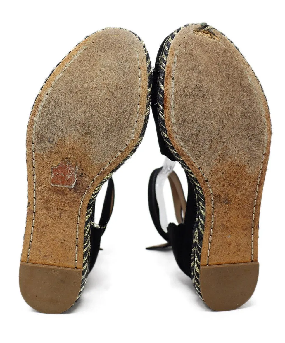 Chloe Black Suede Espadrille Sandals sz 7