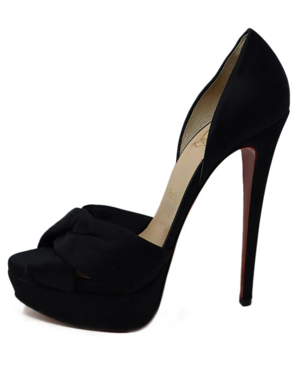 Christian Louboutin Black Satin Platform Heels sz 9.5
