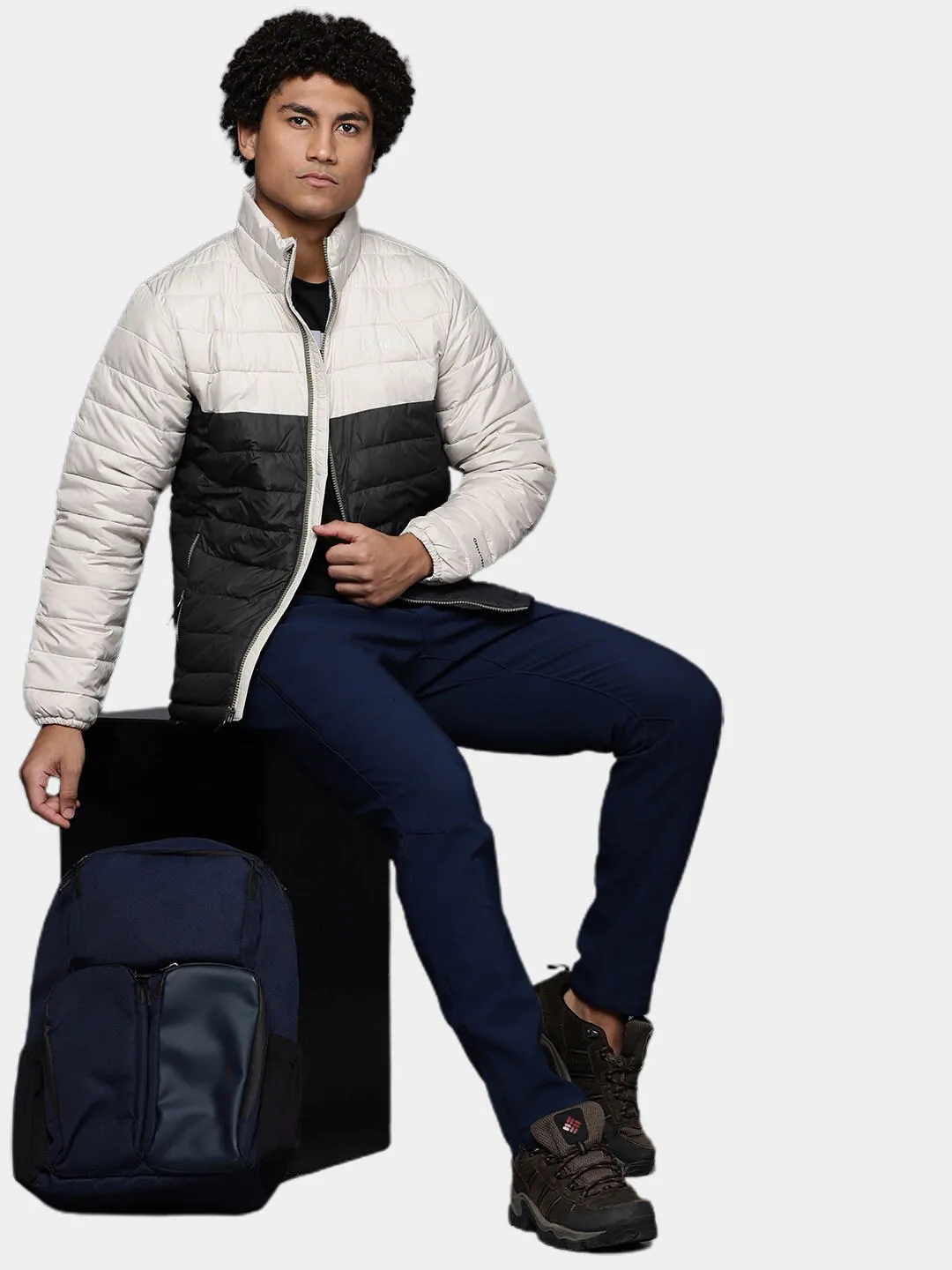 Columbia Men Beige Omni-Heat Reflective Powder Lite Jacket
