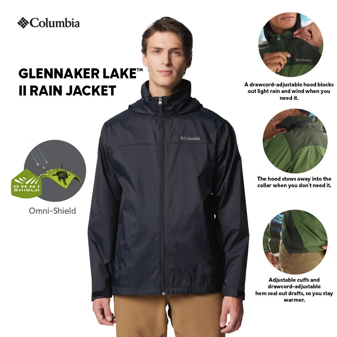 Columbia Men Black Glennaker Lake II Rain Jacket