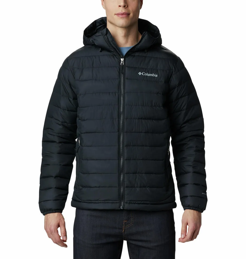 Columbia Men Black Omni-Heat Reflective Powder Lite Hooded Jacket