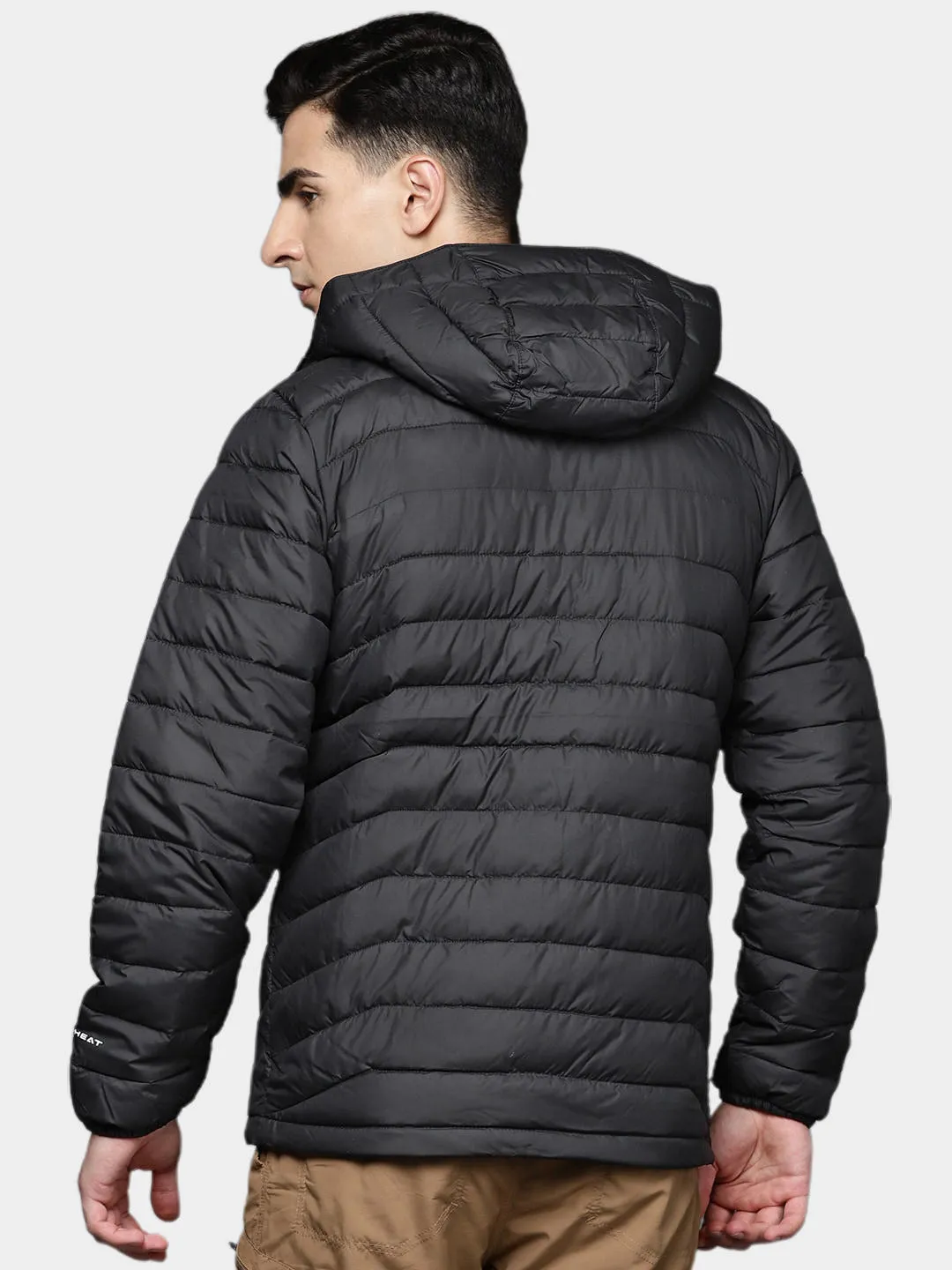 Columbia Men Black Omni-Heat Reflective Powder Lite Hooded Jacket