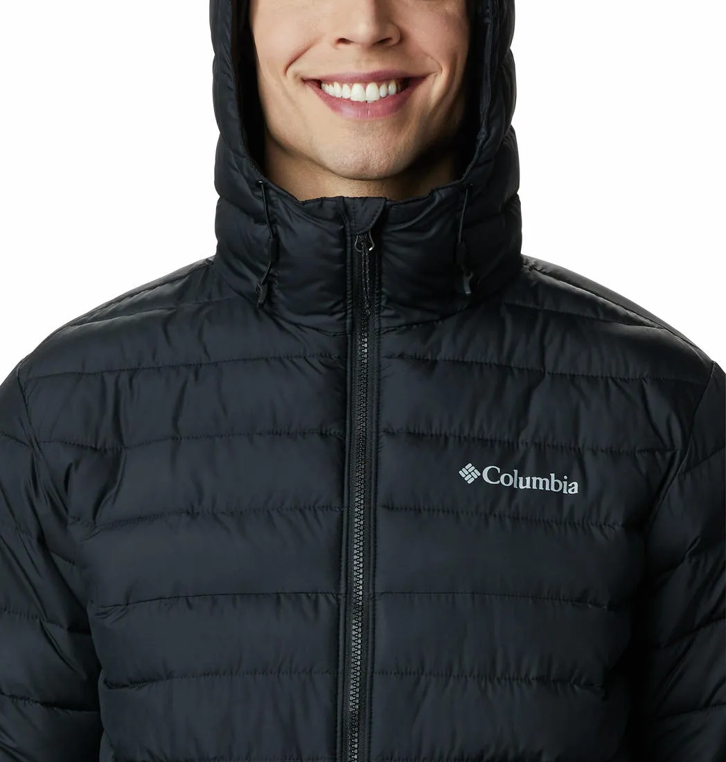 Columbia Men Black Omni-Heat Reflective Powder Lite Hooded Jacket