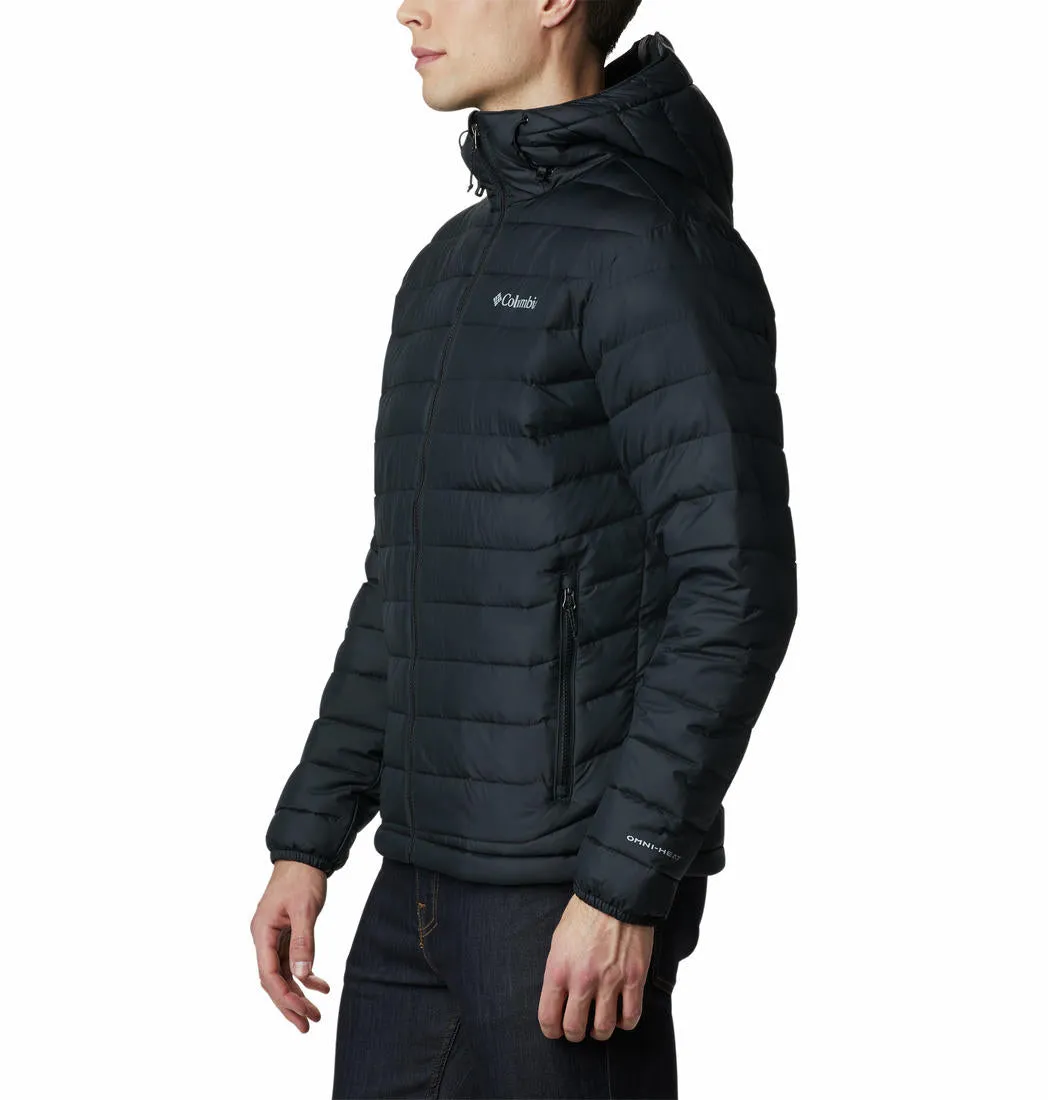 Columbia Men Black Omni-Heat Reflective Powder Lite Hooded Jacket