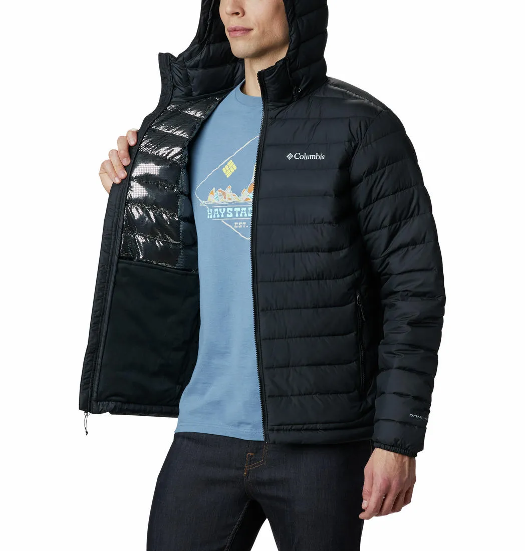 Columbia Men Black Omni-Heat Reflective Powder Lite Hooded Jacket