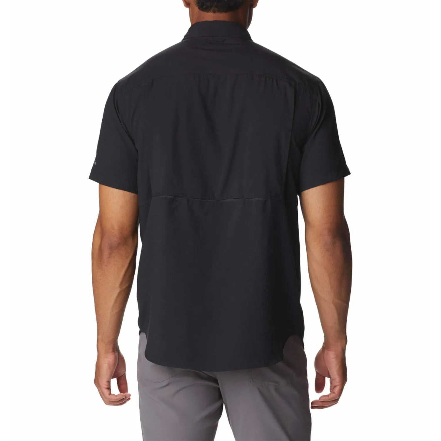 Columbia Men Black Omni-Shade Silver Ridge Utility Lite Short Sleeve Shirt