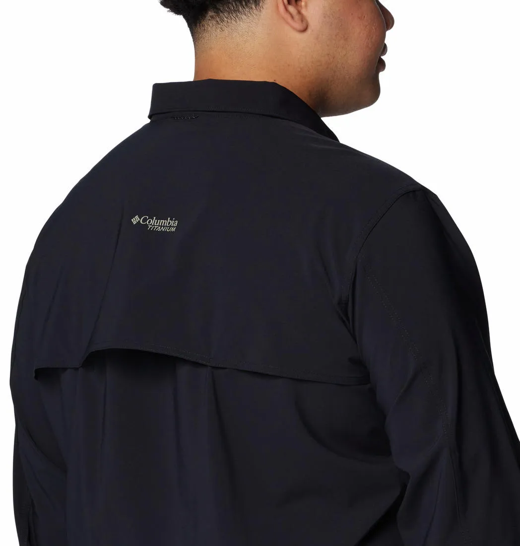 Columbia Men Black Omni-Shade Summit Valley Woven Long Sleeve Shirt