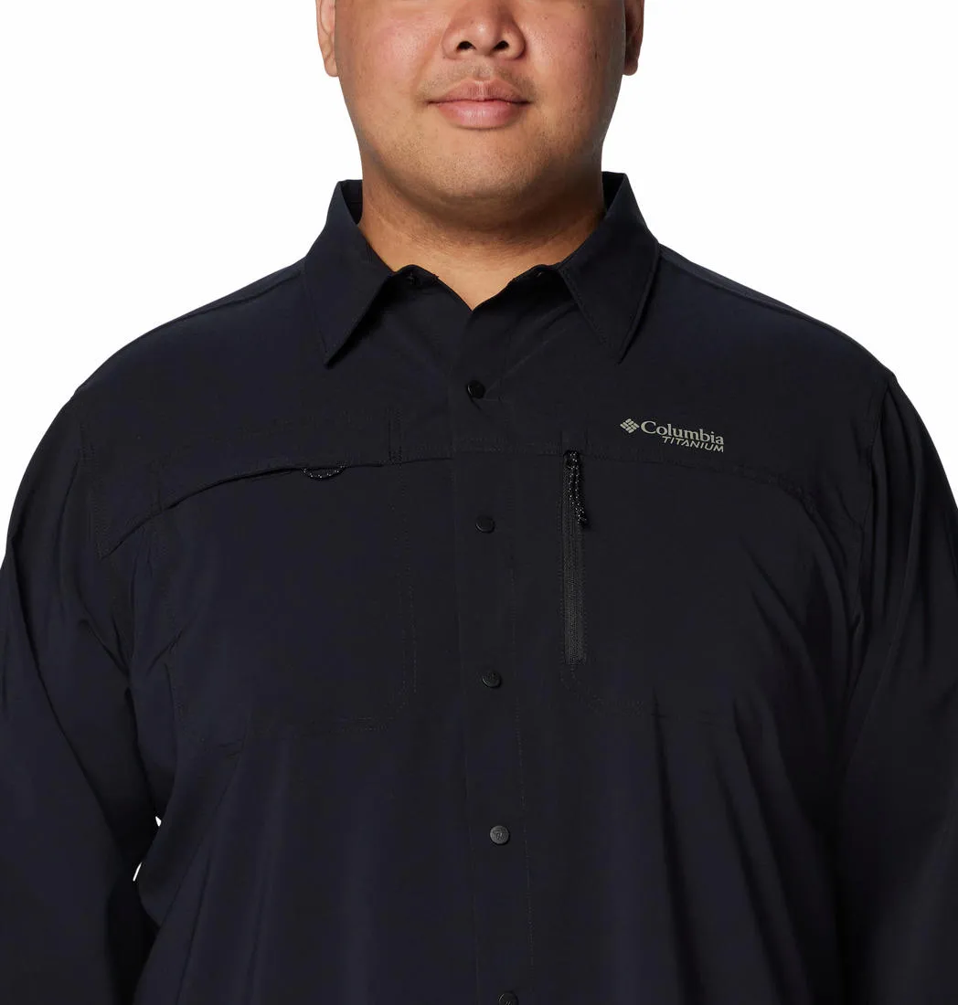Columbia Men Black Omni-Shade Summit Valley Woven Long Sleeve Shirt