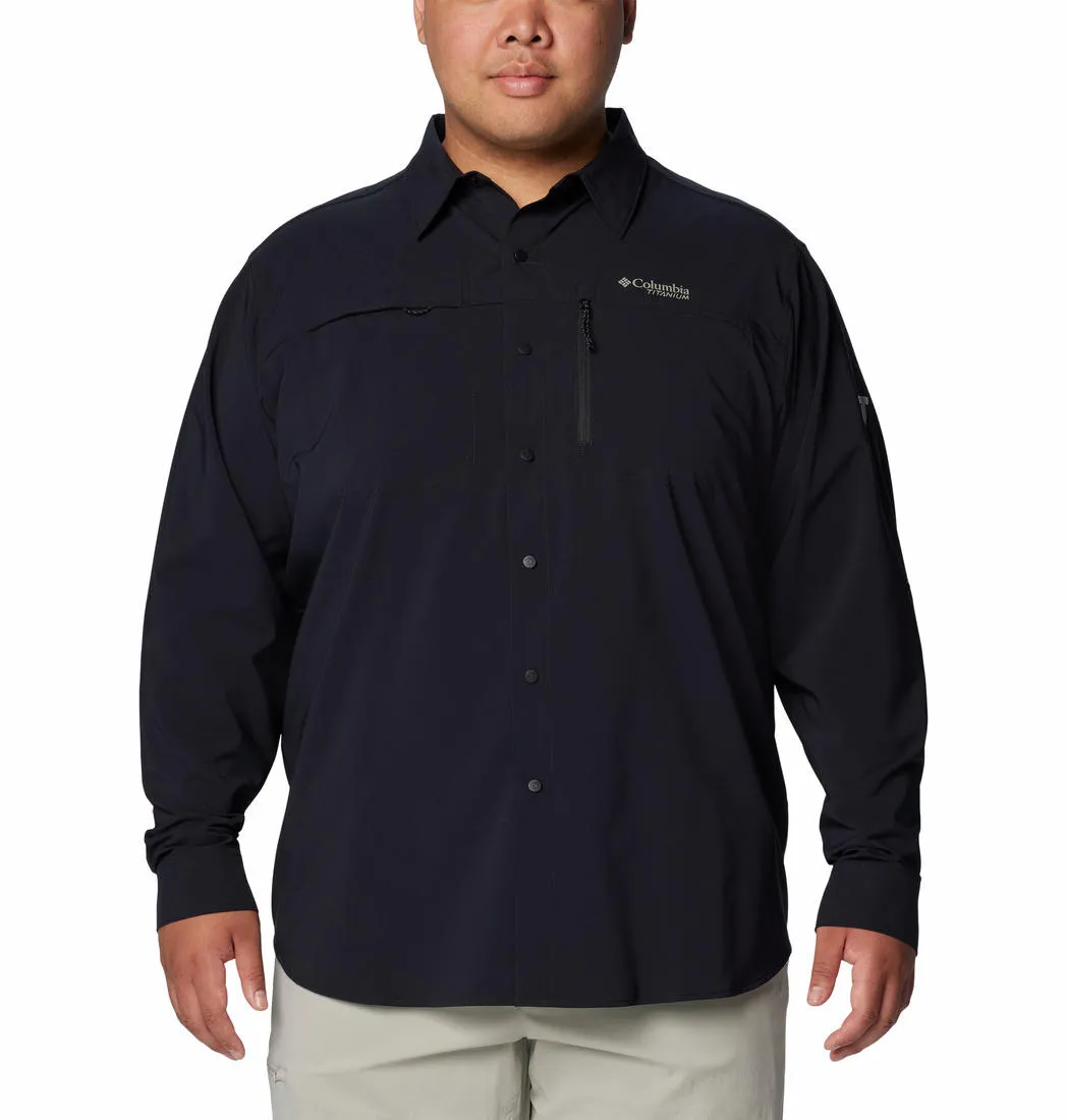 Columbia Men Black Omni-Shade Summit Valley Woven Long Sleeve Shirt