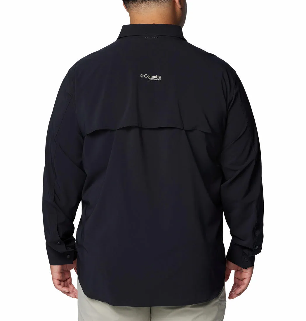 Columbia Men Black Omni-Shade Summit Valley Woven Long Sleeve Shirt