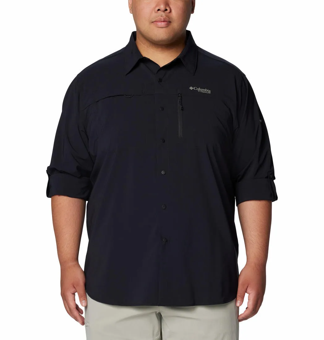 Columbia Men Black Omni-Shade Summit Valley Woven Long Sleeve Shirt