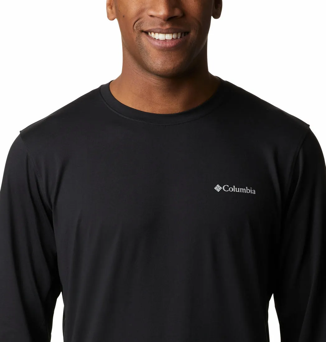 Columbia Men Black Omni-Shade Tech Trail Crew II Tshirt