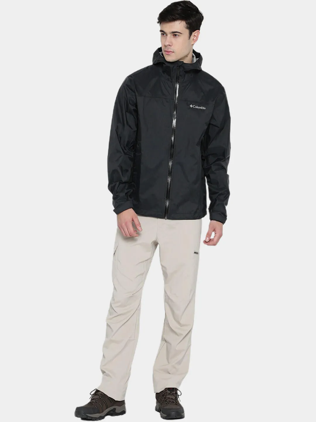 Columbia Men Black Omni-Wick EvaPOURation Waterproof Rain Jacket