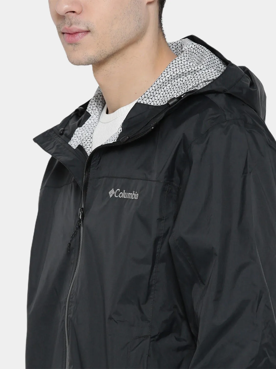 Columbia Men Black Omni-Wick EvaPOURation Waterproof Rain Jacket
