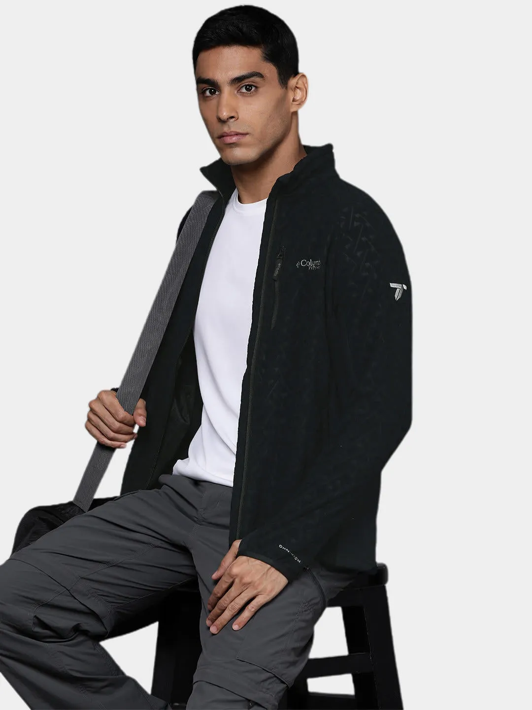 Columbia Men Black Omni-Wick Titan Pass 3.0 Fleece Jacket