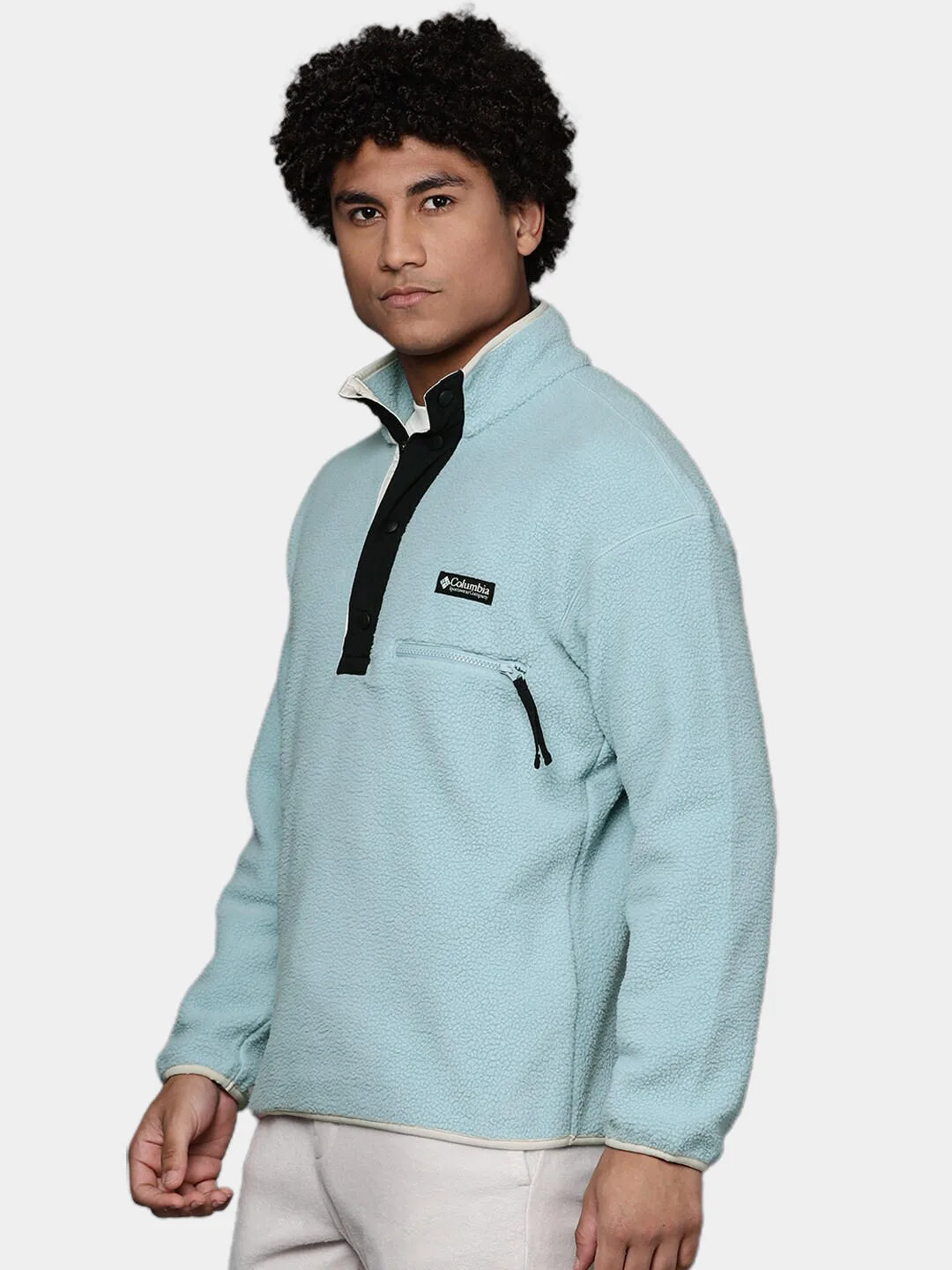 Columbia Men Blue Helvetia Half Snap Fleece Jacket